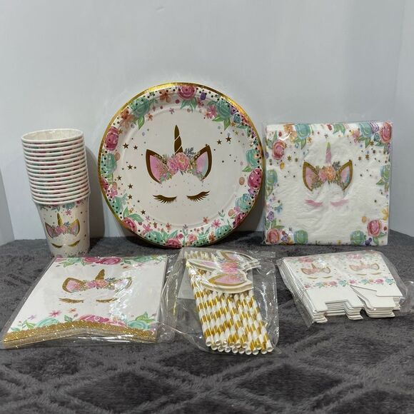 Unicorn Party Decorations set of 81 NWT - Picture 2 of 15